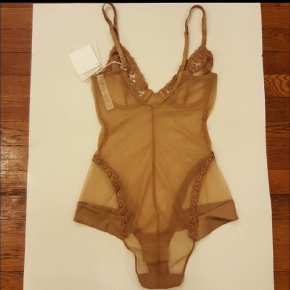 La Perla nude Idylle Silk Trim Bodysuit size 34C - Picture 4 of 8